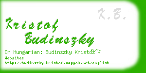 kristof budinszky business card